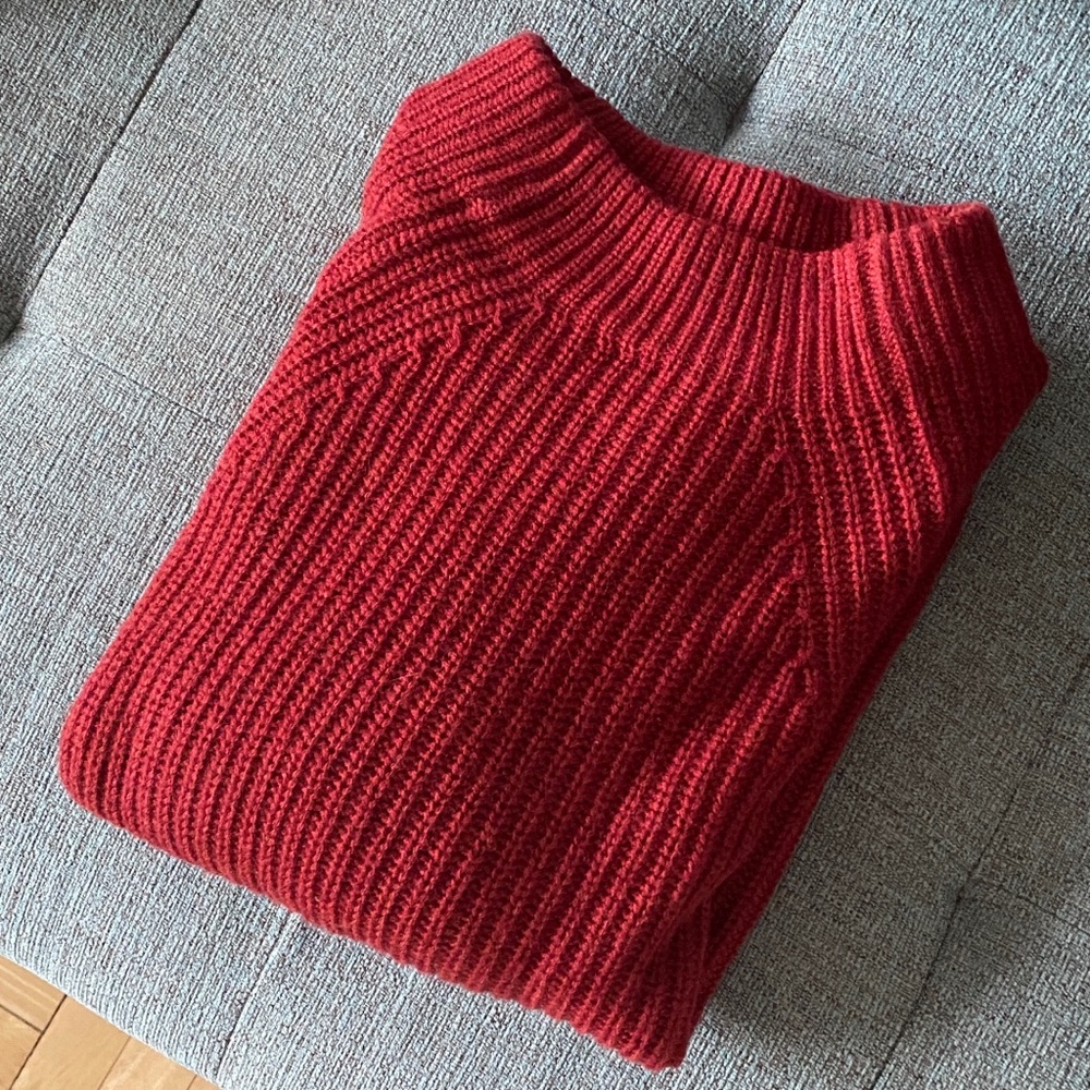 MUJI YAK WOOL BLEND RIB KNIT MOCKNECK SWEATER